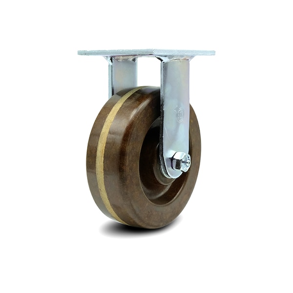 6 Inch High Temp Phenolic Wheel Rigid Caster with Roller Bearing